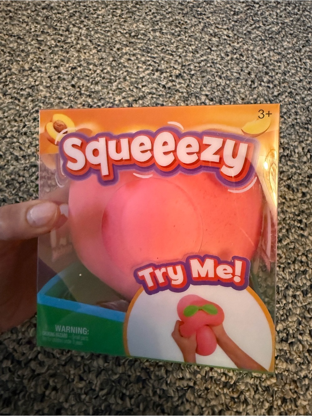 NWT SUNNY DAYS SQUEEEZY PEACH Large squishy sensory toy